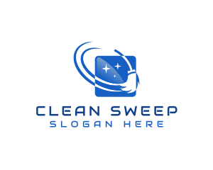 Broom Cleaner Sweep logo design