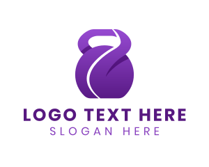 Fit - Purple Fitness Kettlebell logo design
