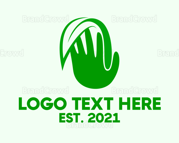 Green Hand Plant Logo