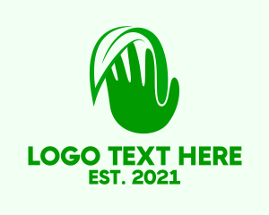 Agriculture - Green Hand Plant logo design