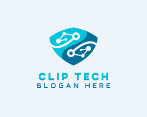 Tech Security Shield logo design