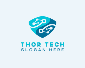 Tech Security Shield logo design