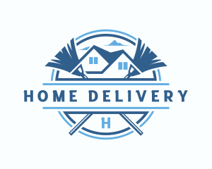 Residential Housekeeping Broom logo design