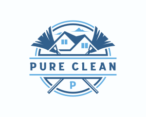 Residential Housekeeping Broom logo design