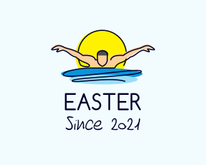 Dip - Sun Swimmer Man logo design