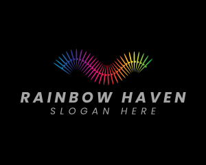 Abstract Rainbow Wave logo design