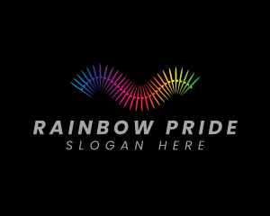 Abstract Rainbow Wave logo design