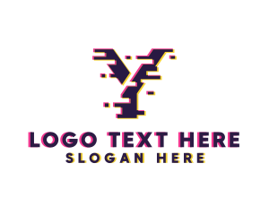 Anaglyph - Pixel Tech Letter Y logo design
