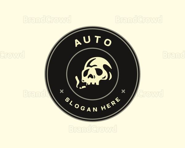 Skull Smoking Cigarette Logo