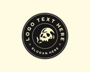 Spooky - Skull Smoking Cigarette logo design