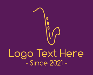 Musical - Gold Saxophone Music logo design