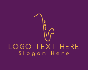 Elegant Saxophone Music Logo