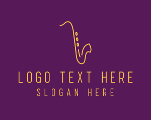 Music - Elegant Saxophone Music logo design