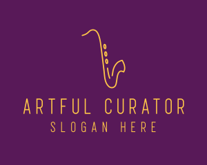 Elegant Saxophone Music logo design