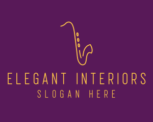 Elegant Saxophone Music logo design