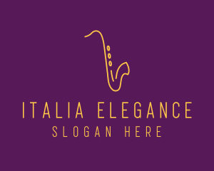 Elegant Saxophone Music logo design