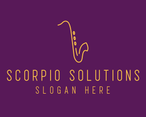 Elegant Saxophone Music logo design