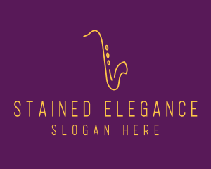 Elegant Saxophone Music logo design