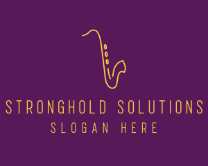 Elegant Saxophone Music logo design