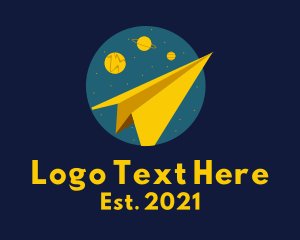 Space Exploration - Paper Plane Galaxy logo design