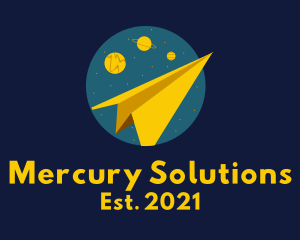 Mercury - Paper Plane Galaxy logo design