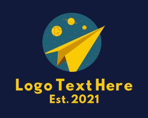 Intergalactic - Paper Plane Galaxy logo design