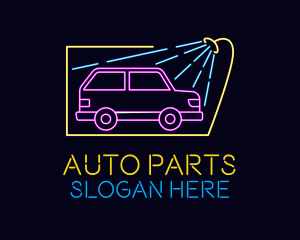 Neon Glow Car Wash logo design