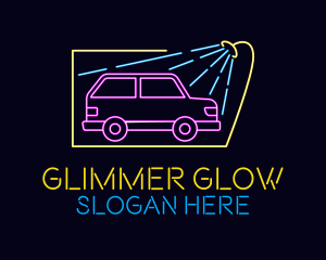 Neon Glow Car Wash logo design