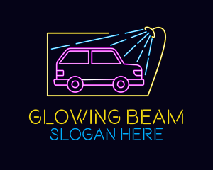 Neon Glow Car Wash logo design