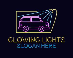 Neon Glow Car Wash logo design