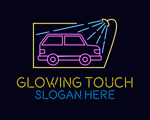 Neon Glow Car Wash logo design