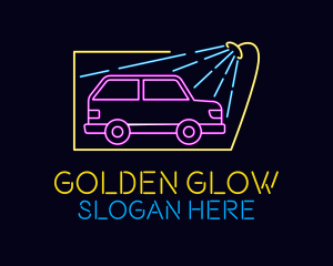 Neon Glow Car Wash logo design