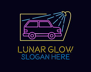 Neon Glow Car Wash logo design