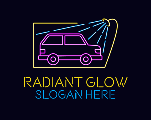 Neon Glow Car Wash logo design