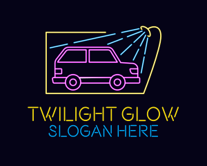 Neon Glow Car Wash logo design