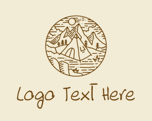 Trekking - Hiker Camp Tent logo design