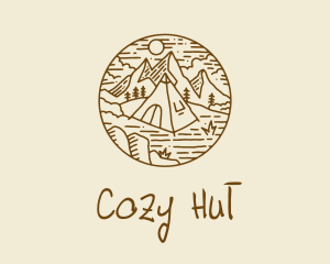 Hut - Hiker Camp Tent logo design