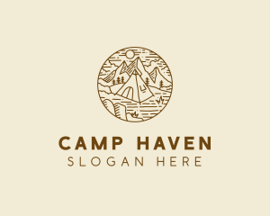 Hiker Camp Tent logo design