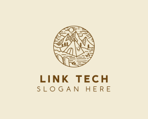 Hiker Camp Tent logo design