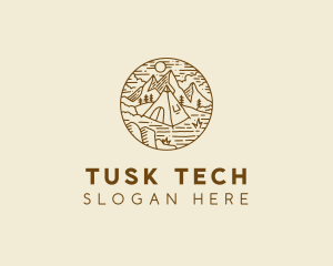 Hiker Camp Tent logo design