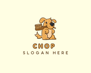 Dog Brush Grooming Logo