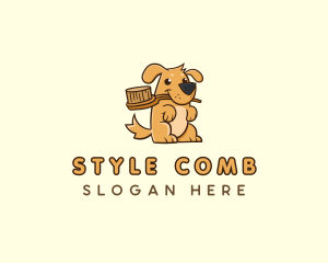 Dog Brush Grooming logo design