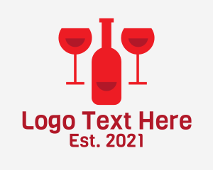 Lounge Bar - Red Wine Bar logo design