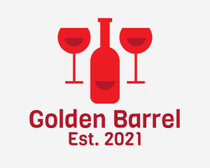 Whiskey - Red Wine Bar logo design