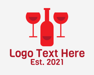 Liqueur - Red Wine Bar logo design