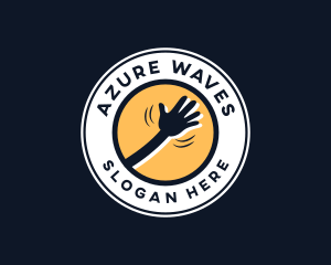 Cartoon Hand Wave logo design