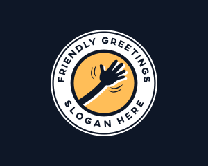 Greeting - Cartoon Hand Wave logo design