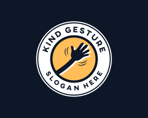 Gesture - Cartoon Hand Wave logo design