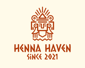Henna - Mayan Pyramid Statue logo design