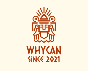 Ancient-tribe - Mayan Pyramid Statue logo design